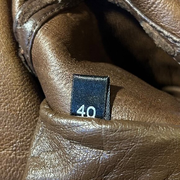 Womens Georgeou Westchester Brown Fur Lined Leather Vintage Midi Coat 40 US/M - Picture 12 of 16